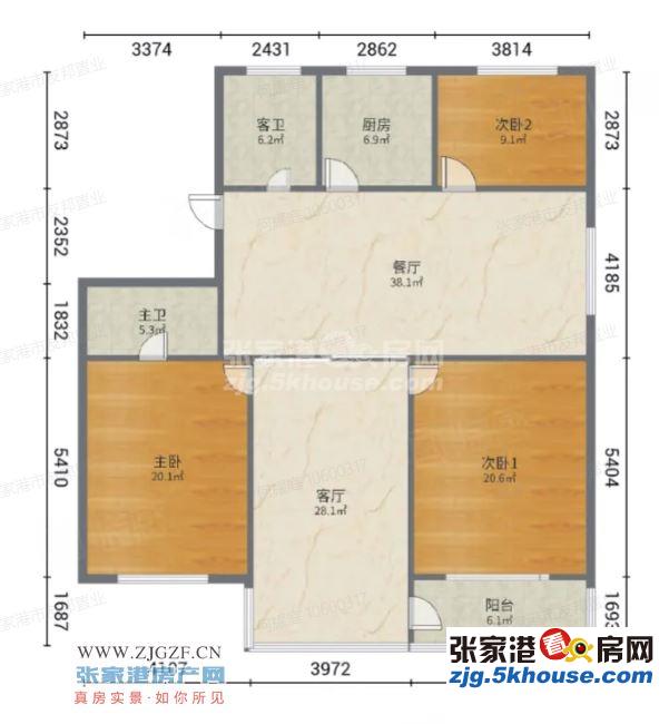 物资新村2楼135平中装三室110万满2年