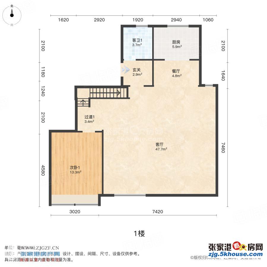 湖悦天境252平方下叠加别墅下三上二大院子330万