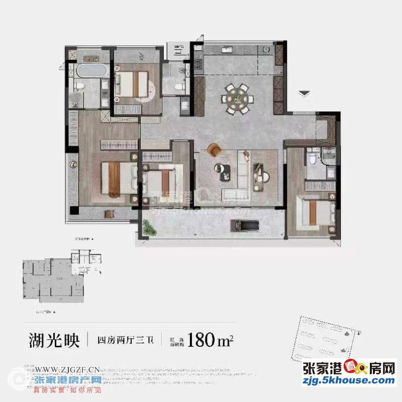 建,发云湖上大平层5楼180平四室两厅290万纯毛坯交付