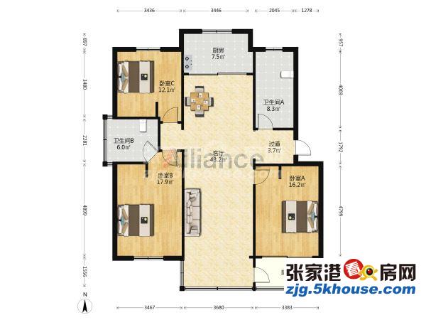 苏华新村 河景房 4楼 126平米 中装满五年 唯一 130万