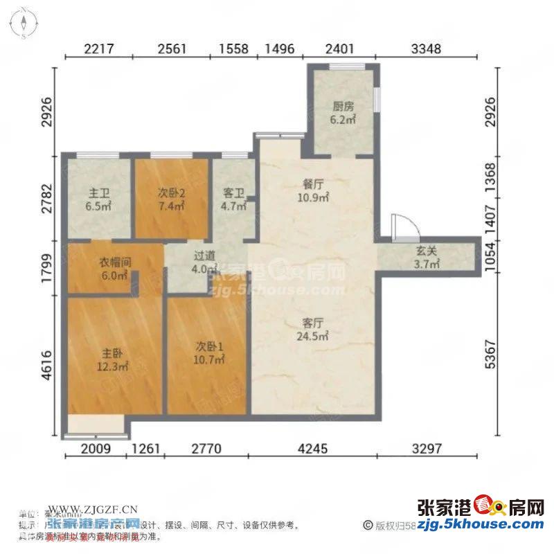 世茂九溪墅 2楼 122平方 三室 170万元