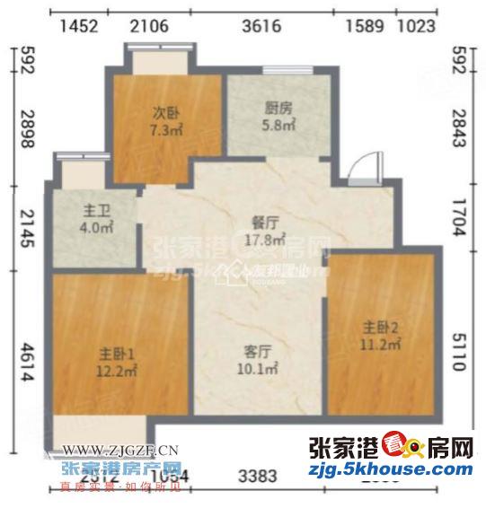 锦鲤花园 11楼 98平方 三室 136万元